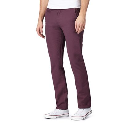 Purple slim chino trousers